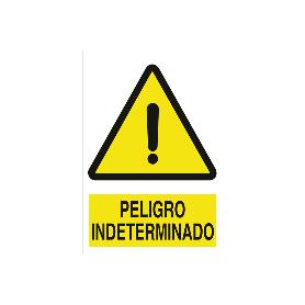 SEÑAL POLIESTIRENO 297X210 MM. PELIGRO INDETERMINADO
