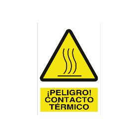 SEÑAL POLIESTIRENO 210X148MM. ¡PELIGRO! CONTACTO TÉRMICO