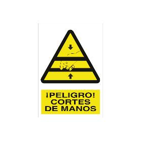 SEÑAL ADHESIVA 210X148MM. ¡PELIGRO! CORTES DE MANOS