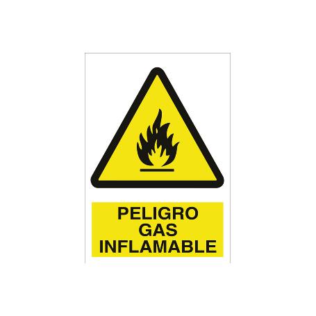 SEÑAL POLIESTIRENO 210X148MM. PELIGRO GAS INFLAMABLE
