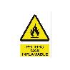 SEÑAL POLIESTIRENO 297X210 MM. PELIGRO GAS INFLAMABLE