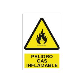 SEÑAL POLIESTIRENO 420X297MM. PELIGRO GAS INFLAMABLE