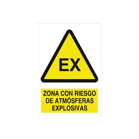 SEÑAL ADHESIVA 148X105MM. ZONA CON RIESGO DE ATMÓSFERAS EXPLOSIVAS