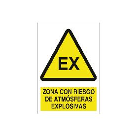 SEÑAL ADHESIVA 297X210 MM. ZONA CON RIESGO DE ATMÓSFERAS EXPLOSIVAS