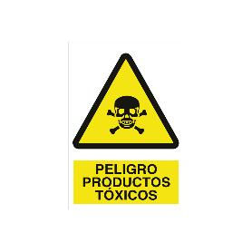 SEÑAL ADHESIVA 210X148 MM. PELIGRO PRODUCTOS TÓXICOS