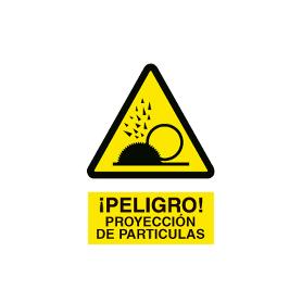 SEÑAL POLIESTIRENO 420X297 MM. PROYECCIÓN PARTÍCULAS. EL DISEÑO DE LA SEÑAL PUEDE VARIAR, PERO EN NINGÚN CASO SE VA