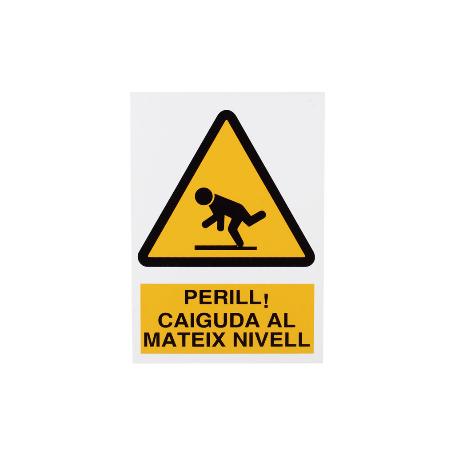 SEÑAL POLIESTIRENO 297X210 MM PERILL CAIGUDA MATEIX NIVELL