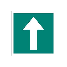 SEÑAL LUMINISCENTE 105X105MM. SEÑAL DE DIRECCIÓN EVACUACIÓN
