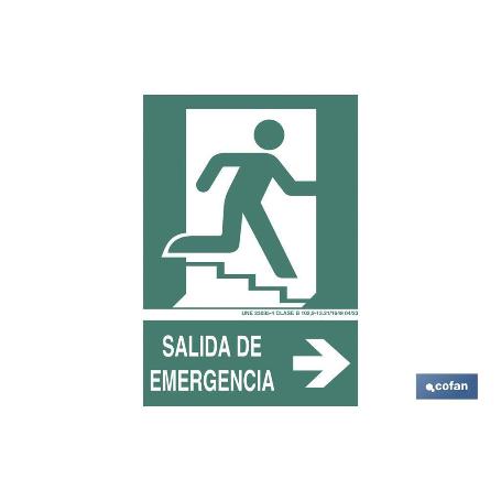SEÑAL LUMINISCENTE 420X297MM. SALIDA DE EMERGENCIA TEXTO