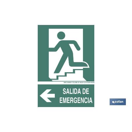 SEÑAL LUMINISCENTE 297X210MM. SALIDA DE EMERGENCIA TEXTO
