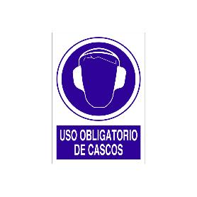 SEÑAL ADHESIVA 148X105MM. USO OBLIGATORIO DE CASCOS
