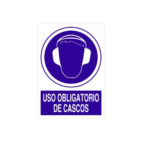 SEÑAL POLIESTIRENO  297X210MM. USO OBLIGATORIO DE CASCOS