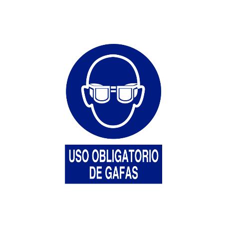 SEÑAL POLIESTIRENO 148X105MM. USO OBLIGATORIO DE GAFAS