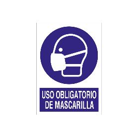 SEÑAL ADHESIVA 210X148MM. USO OBLIGATORIO DE MASCARILLA