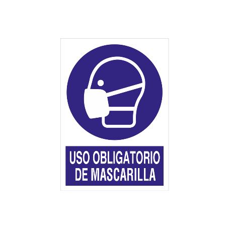 SEÑAL ADHESIVA 210X148MM. USO OBLIGATORIO DE MASCARILLA