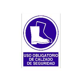 SEÑAL POLIESTIRENO 210X148MM. USO OBLIGATORIO DE CALZADO DE SEGURIDAD