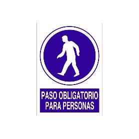 SEÑAL POLIESTIRENO  297X210MM. PASO OBLIGATORIO PARA PERSONAS