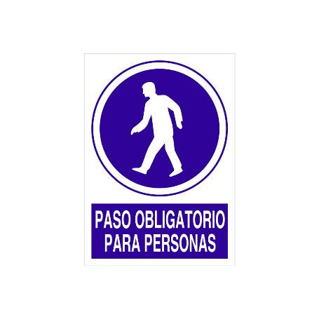 SEÑAL POLIESTIRENO  297X210MM. PASO OBLIGATORIO PARA PERSONAS