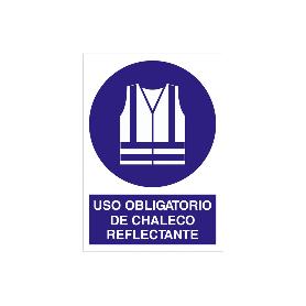 SEÑAL POLIESTIRENO 210X148MM USO OBLIGATORIO DE CHALECO REFLECTANTE