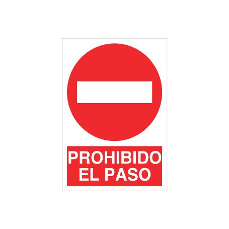 SEÑAL ADHESIVA 210X148MM. PROHIBIDO EL PASO
