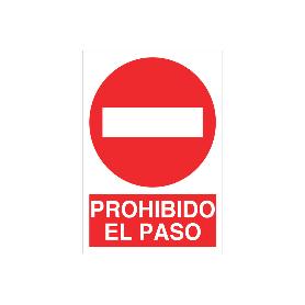 SEÑAL POLIESTIRENO 420X297MM. PROHIBIDO EL PASO