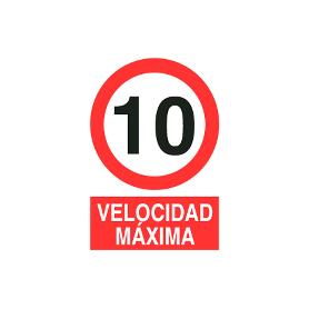 SEÑAL POLIESTIRENO 297X210 MM. VELOCIDAD 10 KM
