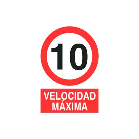 SEÑAL POLIESTIRENO 297X210 MM. VELOCIDAD 10 KM