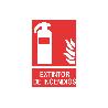 SEÑAL LUMINISCENTE 297X210MM. EXTINTOR DE INCENDIOS PICTOGRAMA + TEXTO