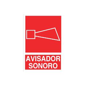 SEÑAL LUMINISCENTE 210X148MM. SEÑAL AVISADOR SONORO PICTOGRAMA + TEXTO