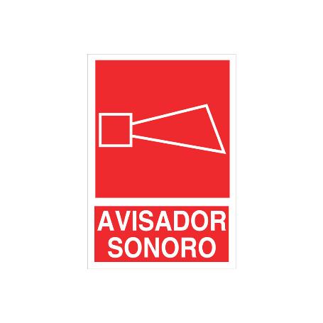 SEÑAL LUMINISCENTE 210X148MM. SEÑAL AVISADOR SONORO PICTOGRAMA + TEXTO