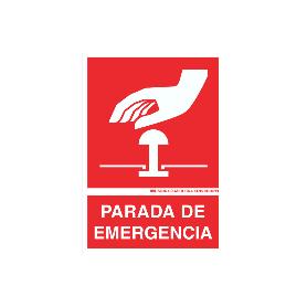 SEÑAL LUMINISCENTE 297X210MM. PARADA DE EMERGENCIA PICTOGRAMA + TEXTO