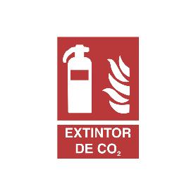 SEÑAL LUMINISCENTE 420X297MM. EXTINTOR CO2. EL DISEÑO DE LA SEÑAL PUEDE VARIAR, PERO EN NINGÚN CASO SE VARIARÁ EL S
