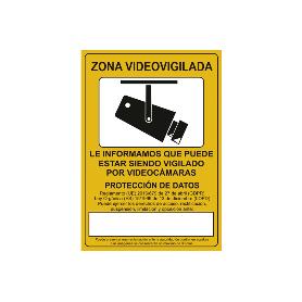 SEÑAL POLIESTIRENO 297X210MM SEÑAL DE VIDEOVIGILANCIA. EL DISEÑO DE LA SEÑAL PUEDE VARIAR, PERO EN NINGÚN CASO SE V