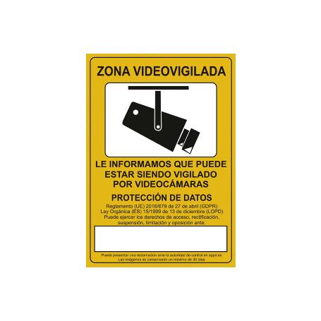 SEÑAL POLIESTIRENO 297X210MM SEÑAL DE VIDEOVIGILANCIA. EL DISEÑO DE LA SEÑAL PUEDE VARIAR, PERO EN NINGÚN CASO SE V