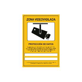 SEÑAL ADHESIVA 210X148MM. SEÑAL DE VIDEOVIGILANCIA. EL DISEÑO DE LA SEÑAL PUEDE VARIAR, PERO EN NINGÚN CASO SE VARI