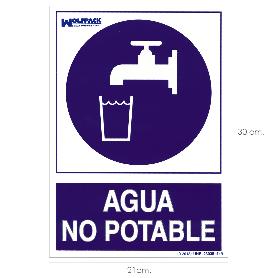CARTEL AGUA NO POTABLE 30X21CM.