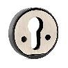BOCALLAVE SEGURIDAD Ø51X10MM NEGRO, CROMO CEPILLADO, LATÓN MATE ACABADO CROMO CEPILLAD