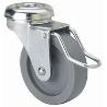 RUEDA PVC CON AGUJERO 30 MM. CON FRENO 17284