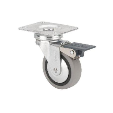RUEDA GOMA CON PLACA 60 MM. CON FRENO 79329