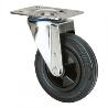 RUEDA GOMA NEGRA CON PLACA 125 MM. SIN FRENO 75491