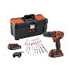 TALADRO B.DECKER 18V PERCUTOR .2 BAT 1.5+30 ACC