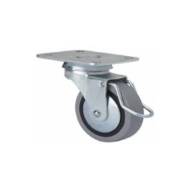 RUEDA PVC CON PLACA 30 MM. CON FRENO 17286