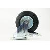 RUEDA GOMA NEGRA CON PLACA 100 MM. CON FRENO 75496