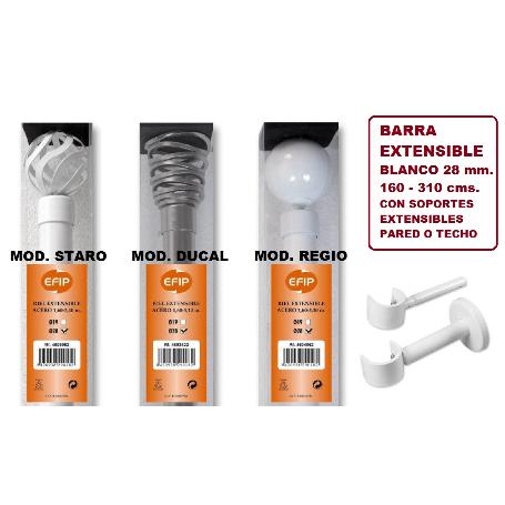 BARRA CORT.EXT.28MM 1,6-3,10 BLANCO DUCAL