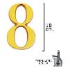 Numero de laton 100mm. 8 blister