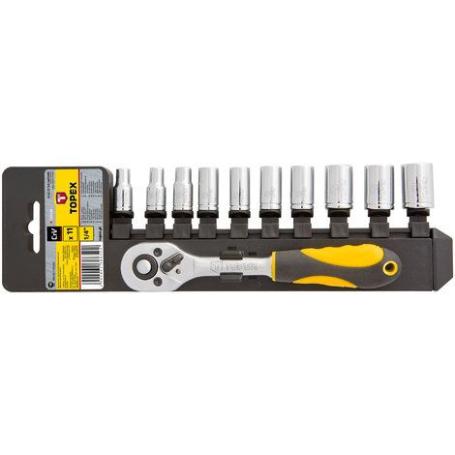 JUEGO LLAVES VASO 1/4 11PZAS TOPEX