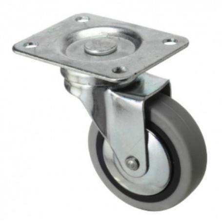 RUEDA GOMA CON PLACA 80 MM. SIN FRENO 75277