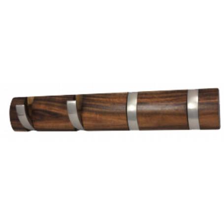 PERCHA 4 GANCHOS ABAT.MADERA ACACIA