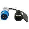ADAPTADOR DE CLAVIJA CEE A SCHUKO, 2 POLOS + TIERRA. MAX. 16A. 230V