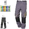 PANTALONES LARGOS DETRABAJO, MULTIBOLSILLOS, RESISTENTES, RODILLA REFORZADA, GRIS/AMARILLO TALLA 58/60 XXXL (SLIM F